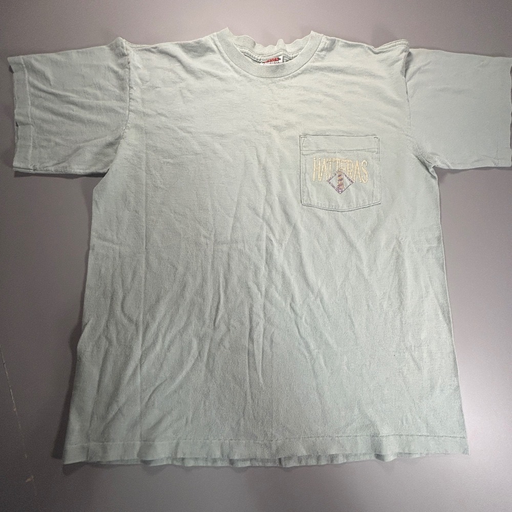 VTG Single Stitch Jensen Hatteras‎ Lighthouse USA Made Outer Banks NC T-Shirt L